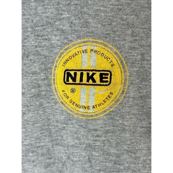 VTG Nike Graphic Logo Tee Sz Large Gray Yellow - Picture 2 of 5